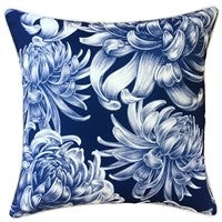 OUTDOOR CUSHION HAMPTONS NAVY WITH WHITE FLOWERS 45X45CM