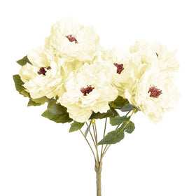 PEONY BOUQUET WITH 7 HEADS CREAM - ARTIFICIAL
