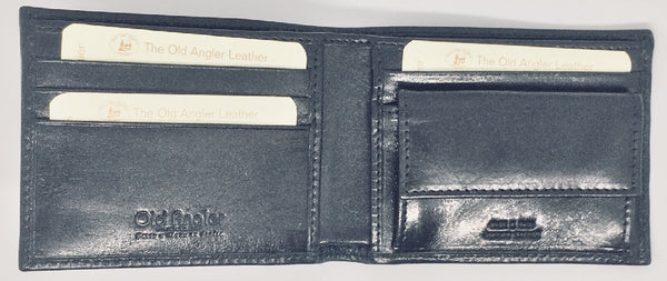 LEATHER WALLET WITH COIN POCKET MENS BLACK