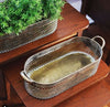 OVAL TRAY METAL ANTIQUE GOLD - SMALL