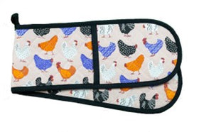 DOUBLE OVEN GLOVE - BRIGHT HENS