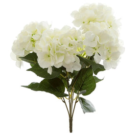 HYDRANGEA BUNDLE WITH LEAVES 55CM WHITE - ARTIFICIAL