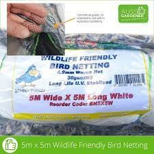 BIRD NETTING 5 X 5M WHITE