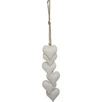 HANGING HEARTS WHITE