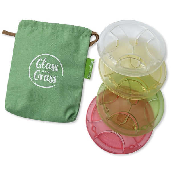 GLASS ON THE GRASS COASTERS SET 4 - RESIN - PICNIC