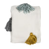 PENLEY THROW NATURAL WITH MULTI COLOURED TASSELS 125X150MM